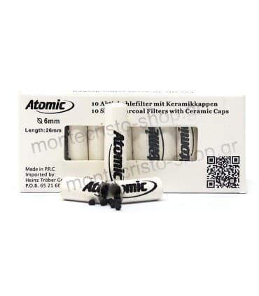Φιλτράκια Atomic Filter 6mm Ενεργού άνθρακα 10 - 0163500  (κουτί των 20)