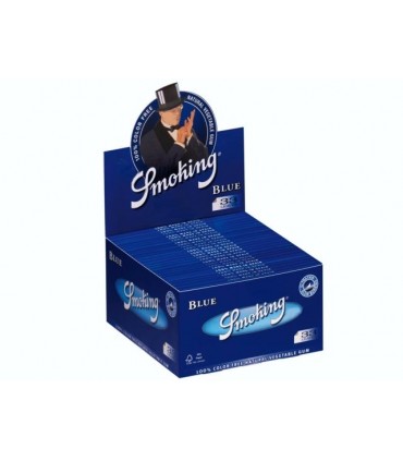 Χαρτάκια Smoking BLUE King Size (Μπλε Πλατύ)  με 33 φύλλα - Συσκευασία των 50