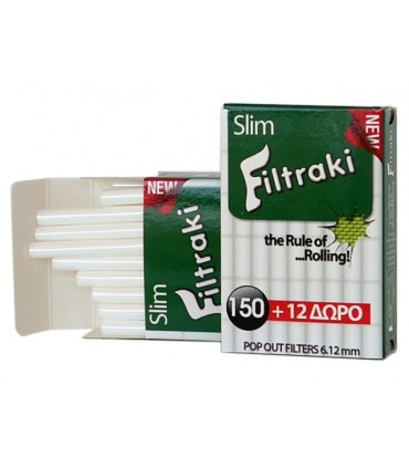 Φιλτράκια Filtraki ROLL&RULE SLIM 150+12 (κουτί με 18 πακετάκια)
