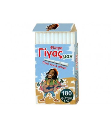 Φιλτράκια ΓΙΓΑΣ ΜΑΝ ROLL&RULE EXTRA SLIM 5.7mm 180 (κουτί με 20 πακετάκια)