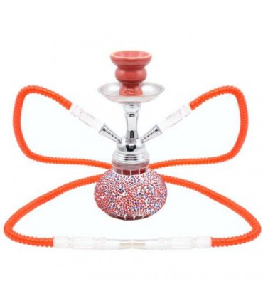 Ναργιλές με δύο σωλήνες Atomic Mini Stones Red 25cm 0230748