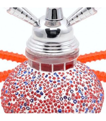 Ναργιλές με δύο σωλήνες Atomic Mini Stones Red 25cm 0230748