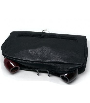 Θήκη για πίπα καπνού Pierre Cardin 99408 τσαντάκι για 2 πίπες (γνήσιο δέρμα)