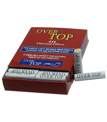 Φίλτρα ενεργού άνθρακα πίπας καπνού 9mm με 40 φίλτρα OVER TOP  - 1 Πακετάκι