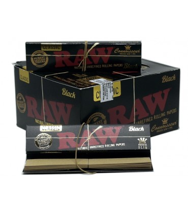 Χαρτάκια Raw BLACK KS SLIM + TIPS με τζιβάνες CLASSIC- 1 Πακετάκι