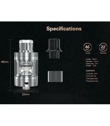 Επισκευάσιμος ατμοποιητής IVO MTL RTA BLACK - 2ml (BLITZ)