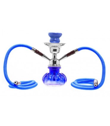 Ναργιλές Pumpkin Hookah Shisha διπλός 25cm 06813 BLUE