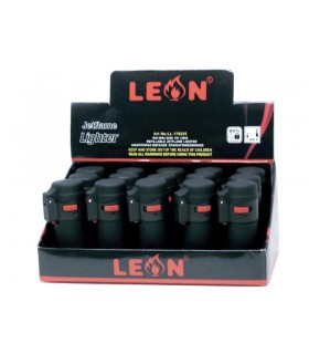 Αντιανεμικός αναπτήρας LEON Jet Flame Black Lighter Βαρελάκι 170898 - Κουτί των 15 τεμ.