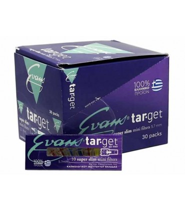Πιπάκια τσιγάρου TARGET Super Slim 5.7mm by Evans (κουτί με 30 πακετάκια)