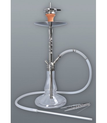 Ναργιλές με ένα σωλήνα 65cm MADO EXCLUSIVE HOOKACH STAINLESS & GLASS 65cm 665-5600