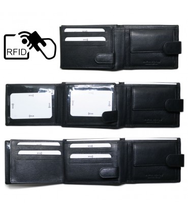 Δερμάτινο Πορτοφόλι ALPHA STATUS 10106-0 RFID BLACK