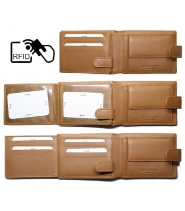 Δερμάτινο Πορτοφόλι ALPHA STATUS 10106-0 RFID TAN