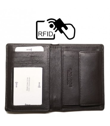 Δερμάτινο Πορτοφόλι ALPHA STATUS 10104-0 RFID COCCOA BROWN