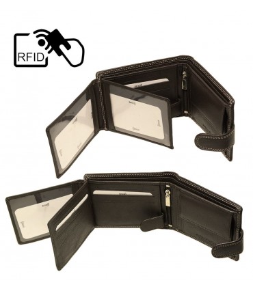 Δερμάτινο Πορτοφόλι ALPHA STATUS 10111-0 RFID COCCOA BROWN