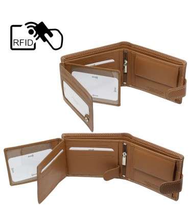 Δερμάτινο Πορτοφόλι ALPHA STATUS 10111-0 RFID ΤΑΝ