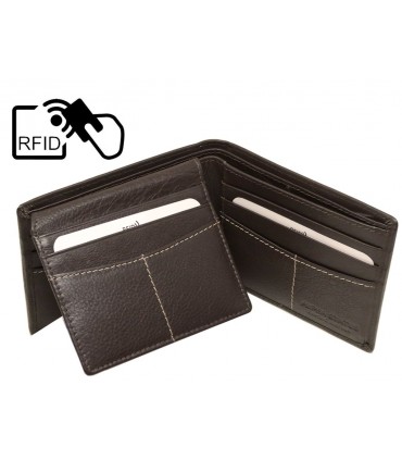 Δερμάτινο Πορτοφόλι ALPHA STATUS 10109-0 RFID COCCOA BROWN