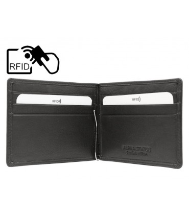 Δερμάτινο Πορτοφόλι ALPHA STATUS 10112-0 RFID BLACK ΜΕ ΠΙΑΣΤΡΑ