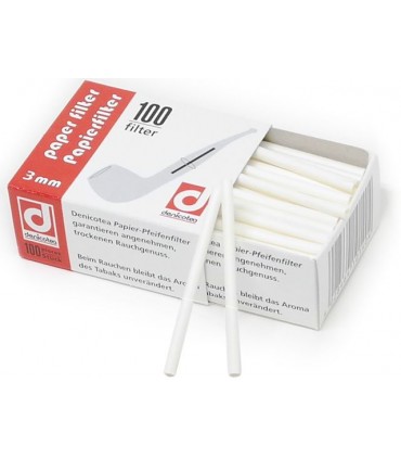 DENICOTEA 100 ΧΑΡΤΙΝΑ ΦΙΛΤΡΑ 3mm ΓΙΑ ΠΙΠΕΣ ΚΑΠΝΟΥ