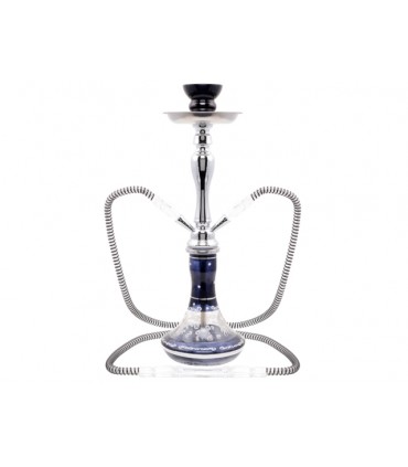 Ναργιλές με δύο σωλήνες Hookah 45cm Flowers Black 45cm 0230546