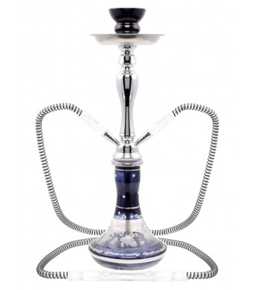 Ναργιλές με δύο σωλήνες Hookah 45cm Flowers Black 45cm 0230546