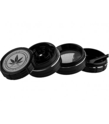 Τρίφτης καπνού AMSTERDAM 40mm 4 parts RGN-22 ΜΑΥΡΟΣ (αλουμίνιο)