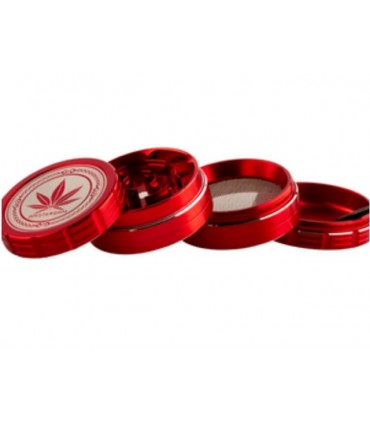 Τρίφτης καπνού AMSTERDAM 40mm 4 parts RGN-22 ΚΟΚΚΙΝΟ (αλουμίνιο)