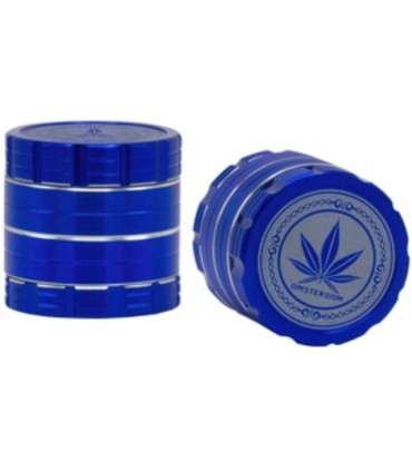 Τρίφτης καπνού AMSTERDAM 40mm 4 parts RGN-22 BLUE (αλουμίνιο)