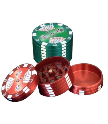 Τρίφτης καπνού MADO POKER CHIPS μεταλλικός 41mm τριπλός 661-2141