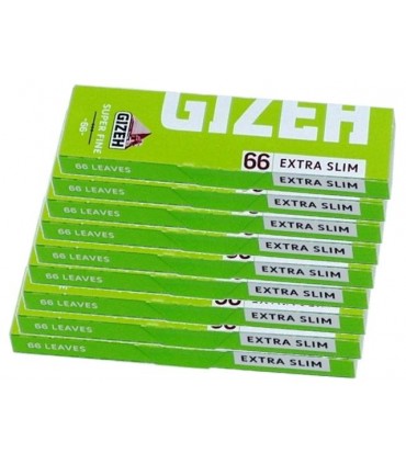 Χαρτάκια GIZEH Extra Slim Super Fine με 66 φύλλα (Στενά) - 20 Πακετάκια