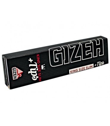 Κουτί με 26 χαρτάκια Gizeh BLACK SLIM EXTRA FINE MAGNET King Size + TIPS