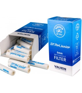 Φιλτράκια Πίπας Καπνού Vauen Dr Perl Junior Filters 6mm Ενεργού Άνθρακα Extra Slim 30 φίλτρα - 1 Πακετάκι