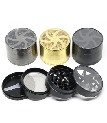 Τρίφτης καπνού MADO 52mm 4 parts 661-2161 αλουμίνιο με παράθυρο