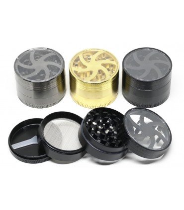 Τρίφτης καπνού MADO 52mm 4 parts 661-2161 αλουμίνιο με παράθυρο