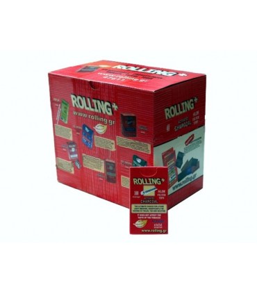 Κουτί με 40 φιλτράκια στριφτού Rolling 47611 Slim ενεργού άνθρακα 6mm 100 τεμάχια