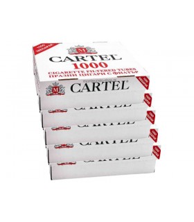 Τσιγαροσωλήνες Cartel Filtered Cigarette Tubes King Size των 5Χ1000 - κιβώτιο με άδεια τσιγαρα