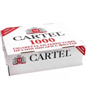 Τσιγαροσωλήνες Cartel Filtered Cigarette Tubes King Size των 5Χ1000 - κιβώτιο με άδεια τσιγαρα