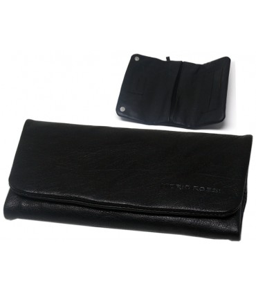 Καπνοθήκη Δερμάτινη Mario Rossi 2681-11 BK γνήσιο δέρμα μαύρη για σακουλάκι καπνού