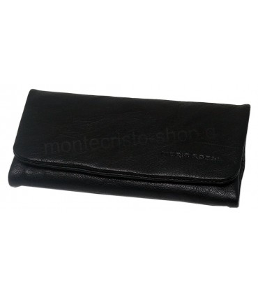 Καπνοθήκη Δερμάτινη Mario Rossi 2681-11 BK γνήσιο δέρμα μαύρη για σακουλάκι καπνού