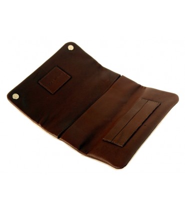 Καπνοθήκη Mario Rossi δερμάτινη καφέ για σακουλάκι καπνού 2681-06 BROWN