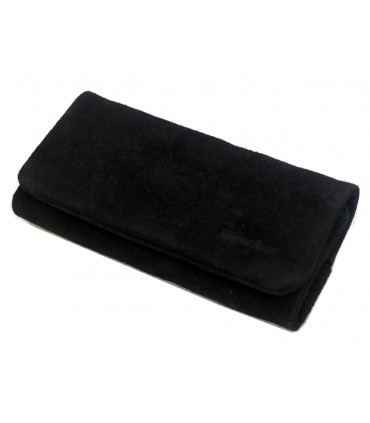 Καπνοθήκη Mario Rossi δερμάτινη Σουέτ Μαύρη για σακουλάκι καπνού 2681-08