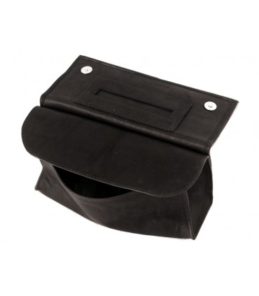 Καπνοσακούλα Mario Rossi απο γνήσιο δέρμα μαύρη μεγάλη με Latex 827-06 BK BLACK δερμάτινη καπνοθήκη