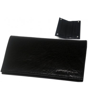 ΚΑΠΝΟΘΗΚΗ MARIO ROSSI 602-11 BK OIL PULL UP γνήσιο δέρμα μαύρη λαδί (με 3 φερμουάρ) δερμάτινη