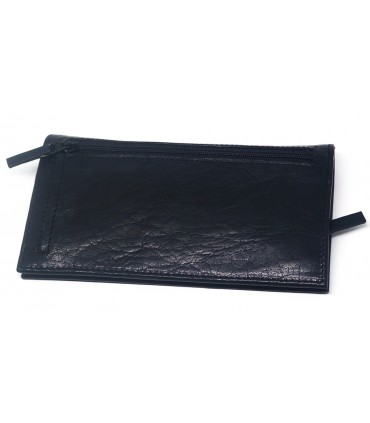 ΚΑΠΝΟΘΗΚΗ MARIO ROSSI 602-11 BK OIL PULL UP γνήσιο δέρμα μαύρη λαδί (με 3 φερμουάρ) δερμάτινη