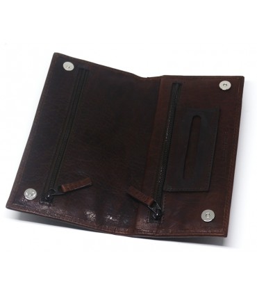 ΚΑΠΝΟΘΗΚΗ MARIO ROSSI 602-11 BR OIL PULL UP γνήσιο δέρμα καφέ (με 3 φερμουάρ) δερμάτινη