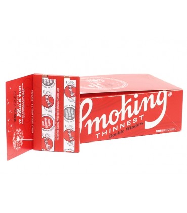 Χαρτάκια Smoking Thinnest DOUBLE WINDOW 120 (10γρ/μ2) κουτί των 25