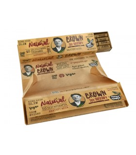 Χαρτάκια του παππού 47794 Brown KS Slim 50 με Δίσκο και 48 προτυλιγμένες Τζιβάνες (κουτί 12τεμ)