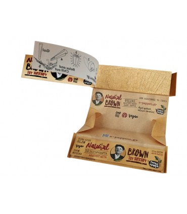 Χαρτάκια του παππού 47797 Natural Brown King Size Slim 50 με Δίσκο και 50 κωνικές Τζιβάνες