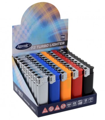 Αναπτήρας Atomic Αντιανεμικός F2 Turbo TC assorted 3770000 - 1 Τεμάχιο