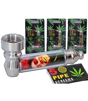 Μεταλλική πίπα HEMP με σίτα 7.5cm MADO 665-2015 σε διάφορα σχέδια