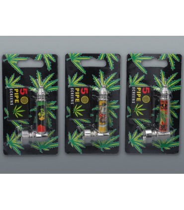 Μεταλλική πίπα HEMP με σίτα 7.5cm MADO 665-2015 σε διάφορα σχέδια